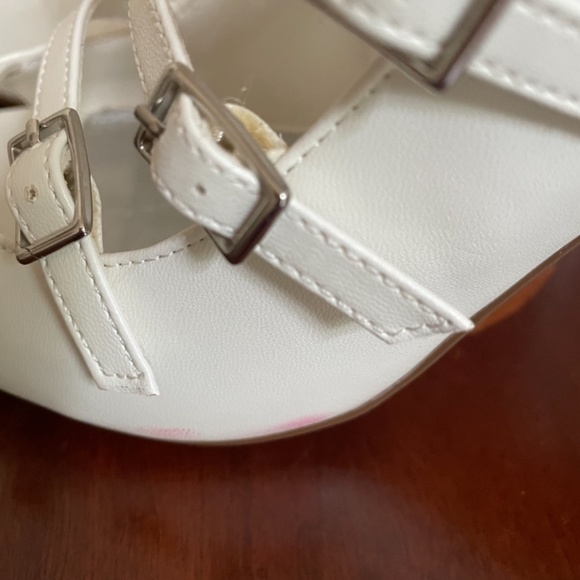 Tildon White Multi-Staples Caged Open Toe Heels - Picture 11 of 14